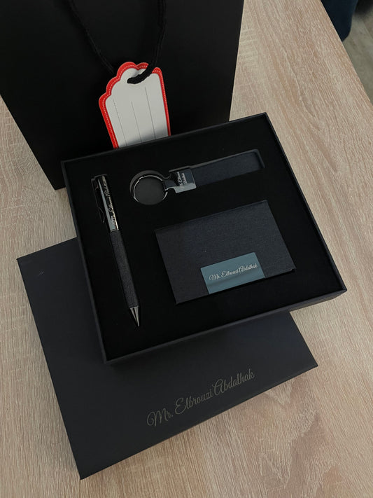 Coffret Charisma 3 Pièces Effet Jean – Cadeau Professionnel Maroc | Gifts House