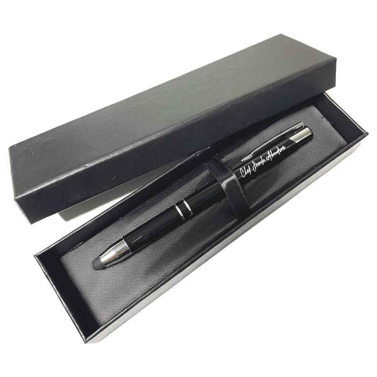 Stylo Personnalisé Noir avec Boîte – Gravure du Nom, Cadeau Maroc