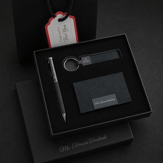 Coffret Charisma 3 Pièces Effet Jean – Cadeau Professionnel Maroc | Gifts House