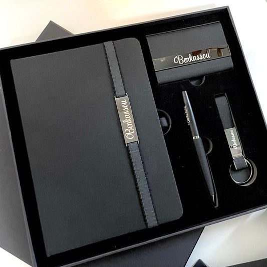 Coffret 4 Pièces Effet Jean – Gravure du Nom ou Logo, Maroc